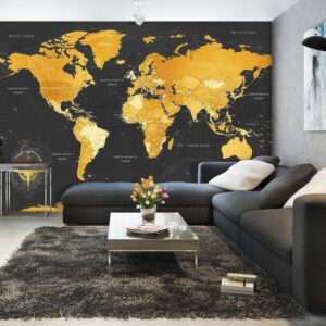 Fotobehang - Map: Golden World