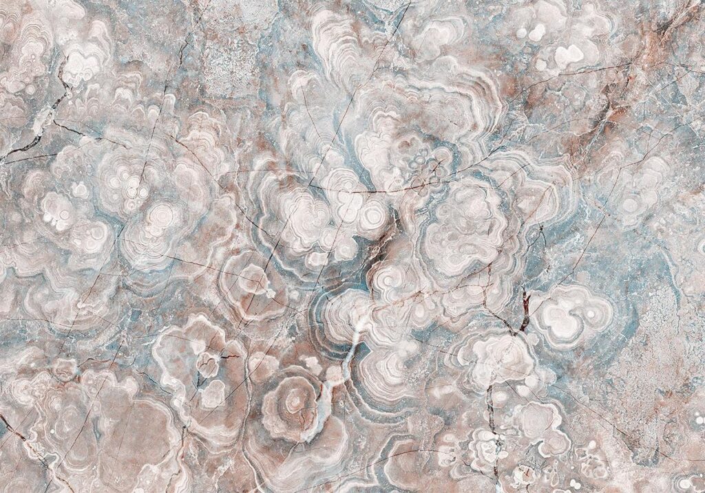 Fotobehang - Marble Flowers - Natural Stone Structures in Pastel Colours - Afbeelding 2