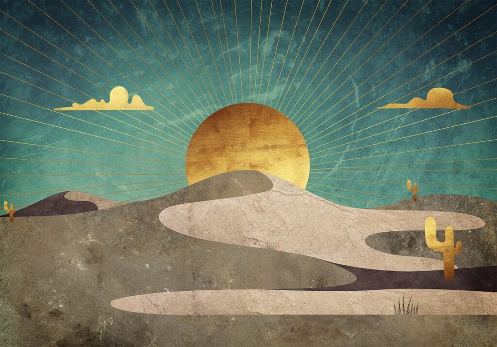 Fotobehang - Morning in the Desert - Afbeelding 2