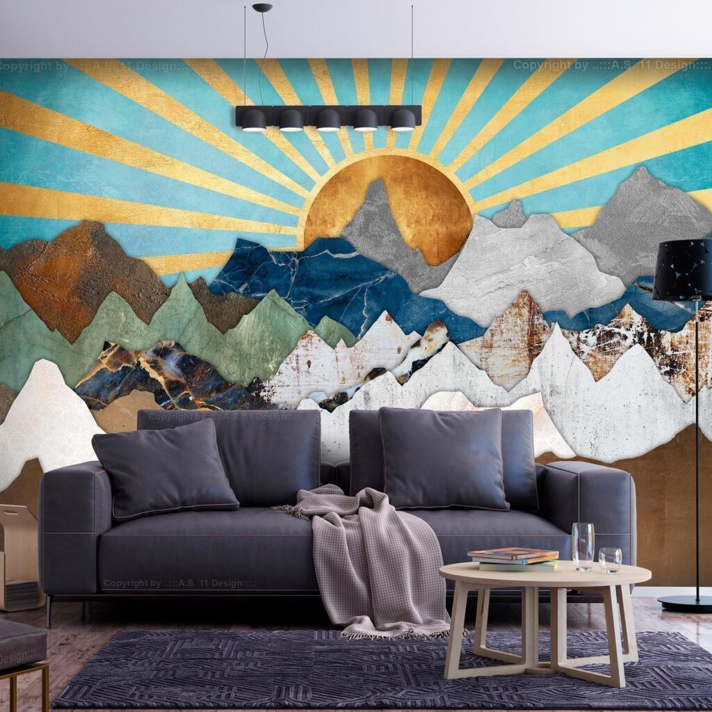 Fotobehang - Morning in the Mountains - Afbeelding 2
