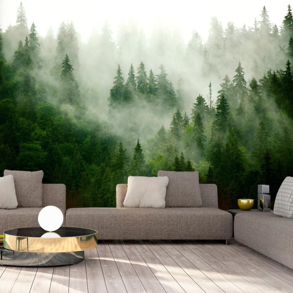 Fotobehang - Mountain Forest (Green) - Afbeelding 2