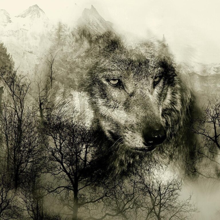 Fotobehang - Mountain Predator (Beige)