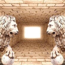 Fotobehang - Mystery of lions
