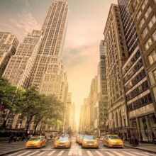 Fotobehang - New York - yellow taxis