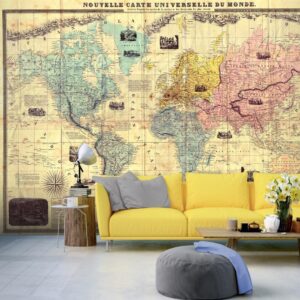 Fotobehang - Nouvelle Carte Universelle Du Monde