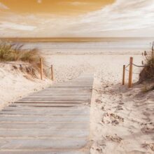 Fotobehang - On the beach - sepia