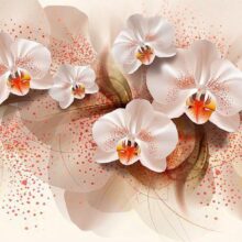 Fotobehang - Pale yellow orchids