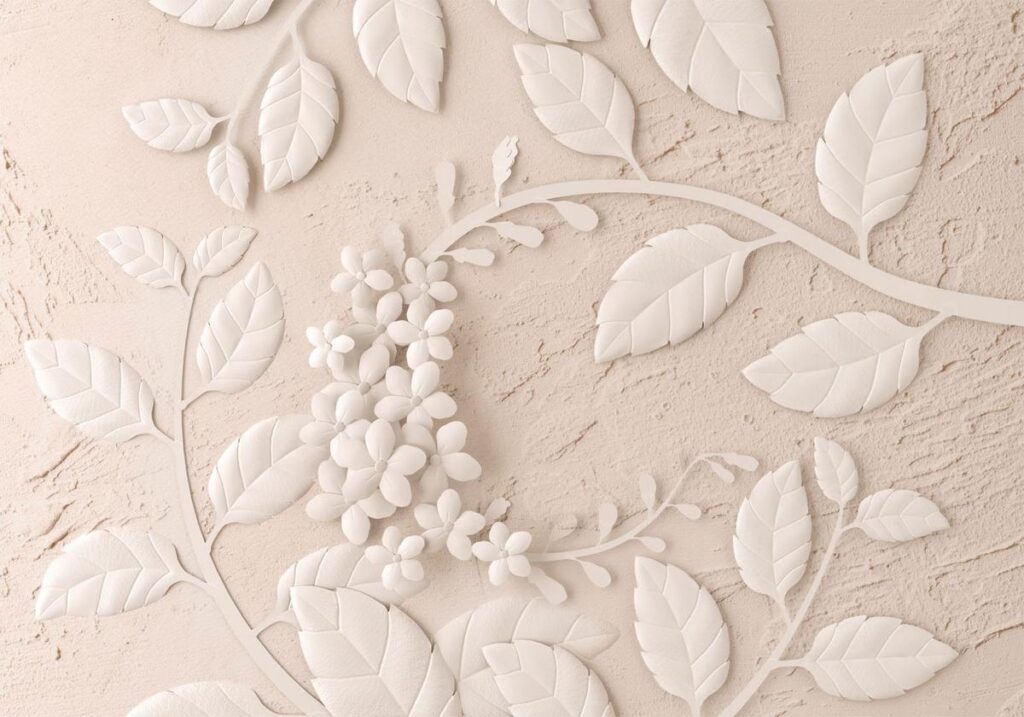 Fotobehang - Paper Flowers (Beige)
