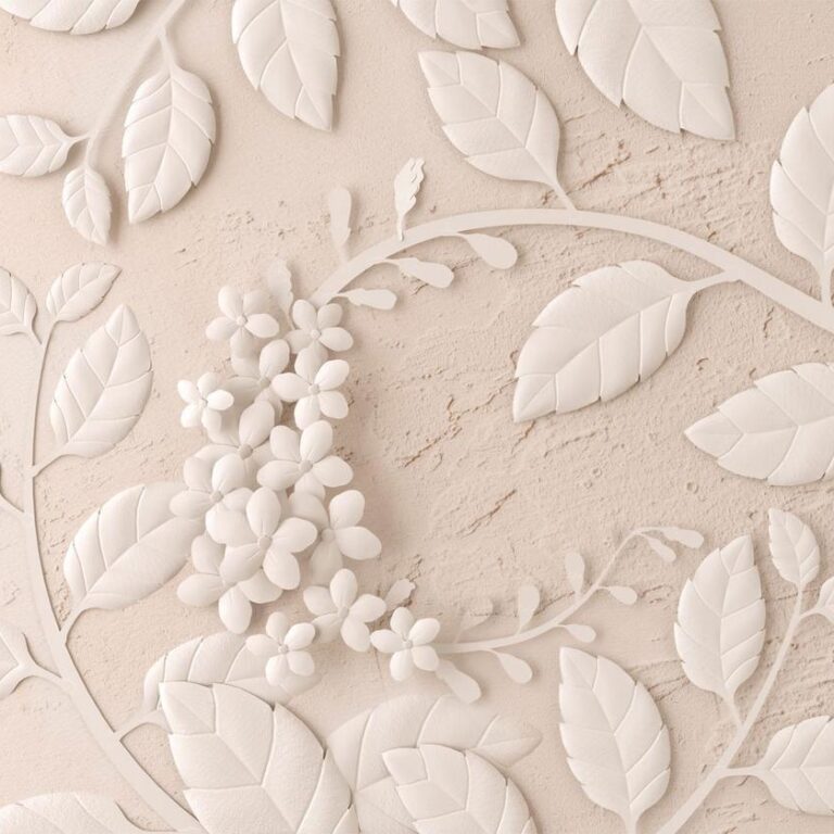 Fotobehang - Paper Flowers (Beige)