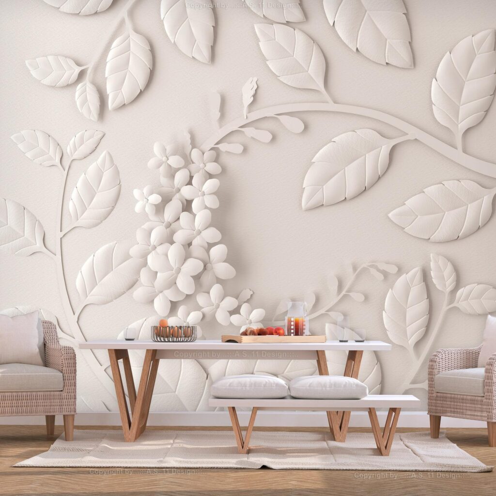 Fotobehang - Paper Flowers (Cream) - Afbeelding 2