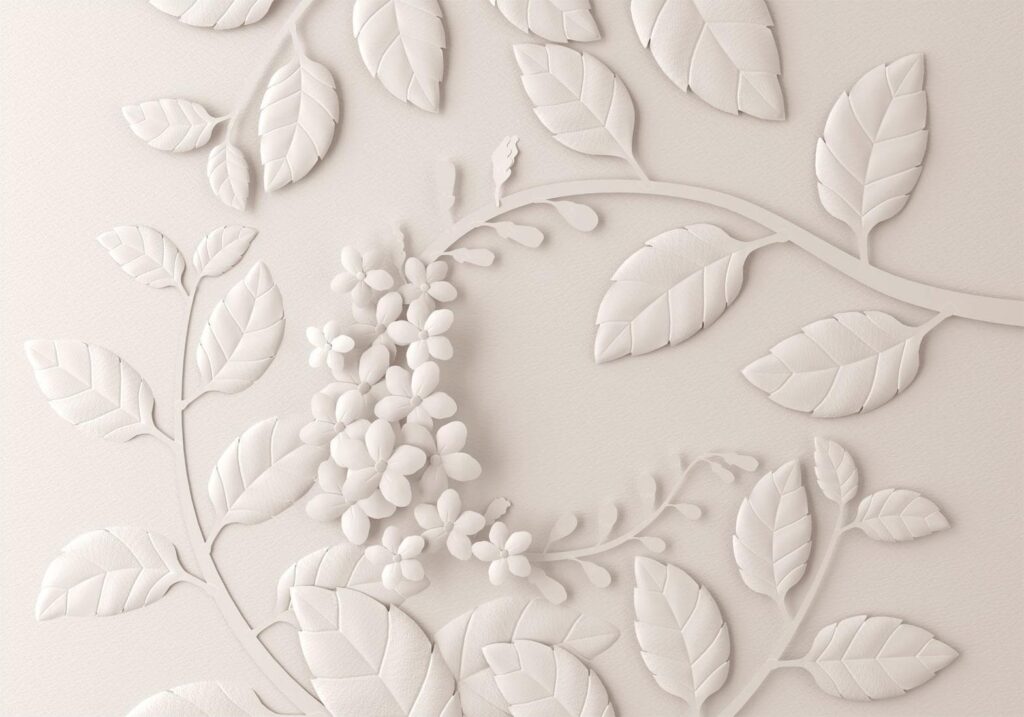 Fotobehang - Paper Flowers (Cream)