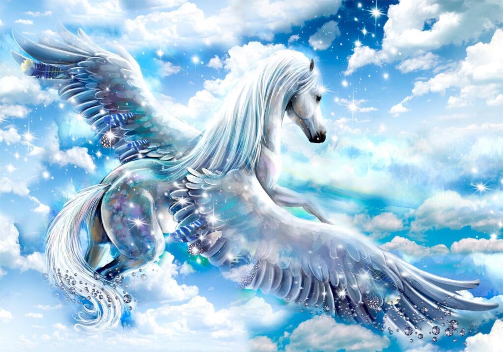 Fotobehang - Pegasus (Blue)