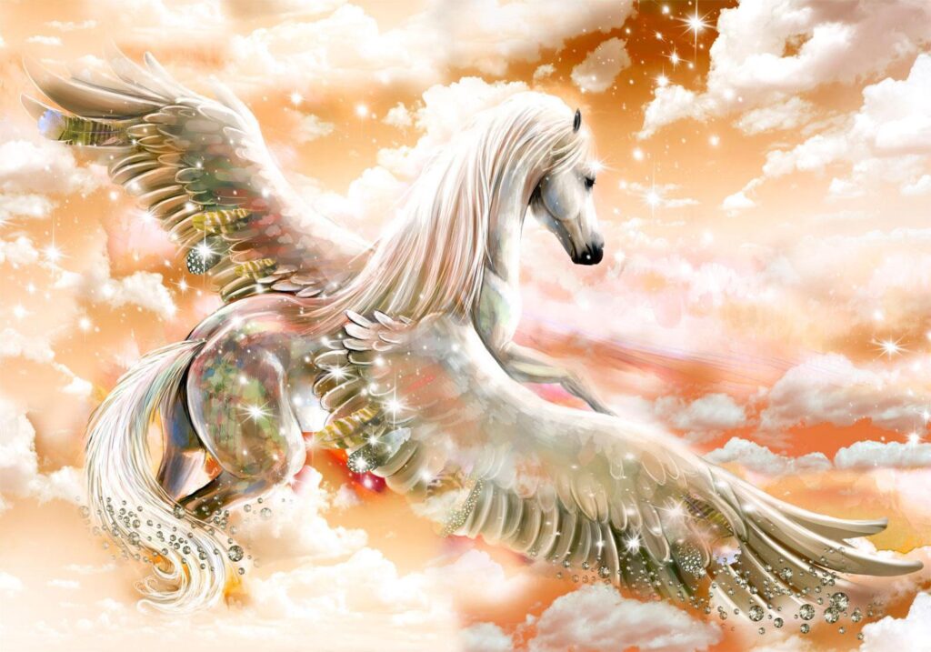 Fotobehang - Pegasus (Orange)