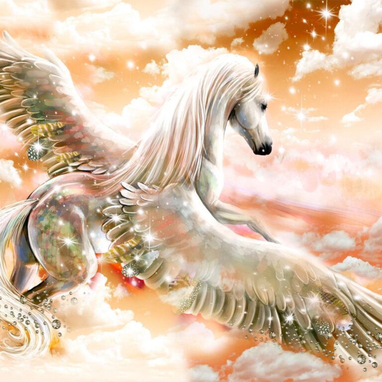 Fotobehang - Pegasus (Orange)
