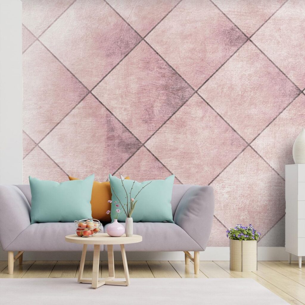 Fotobehang - Perfect cuts - uniform geometric pattern in tiled pattern with pattern