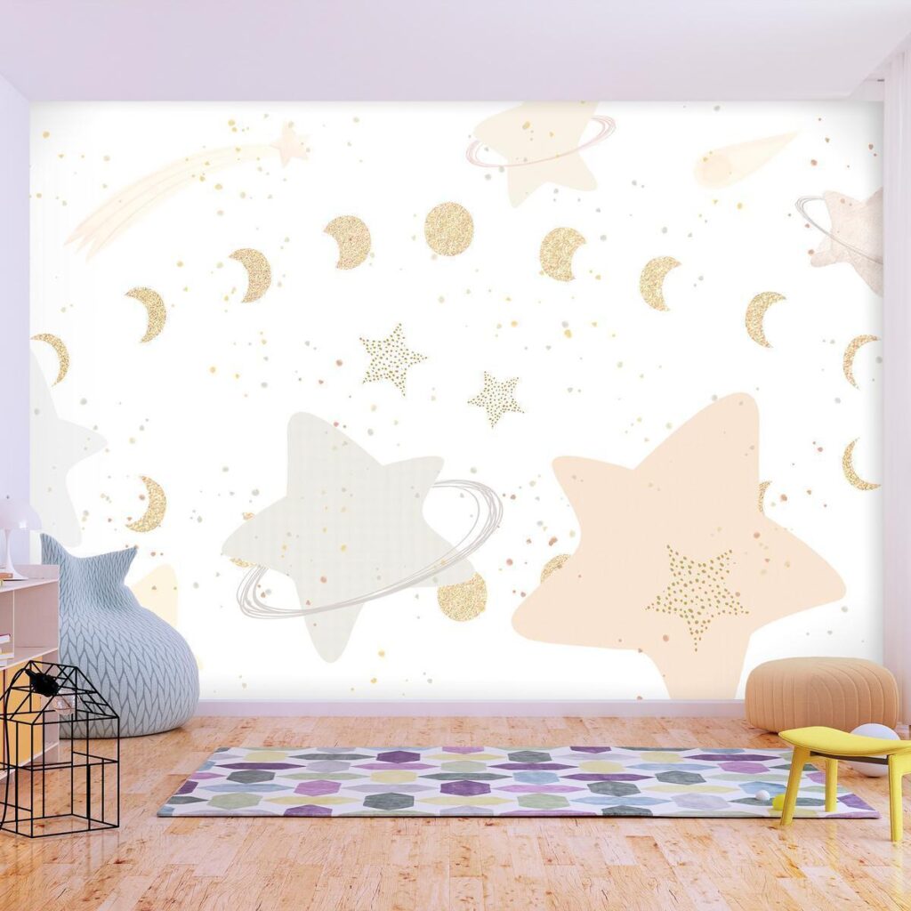 Fotobehang - Phases of the Moon Among Stardust - Afbeelding 2