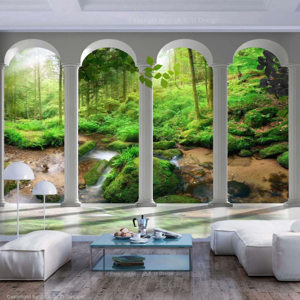 Fotobehang - Pillars and Forest - Afbeelding 2