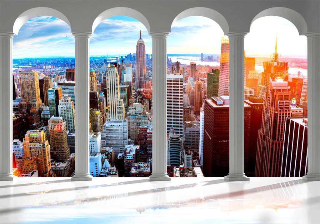 Fotobehang - Pillars and New York