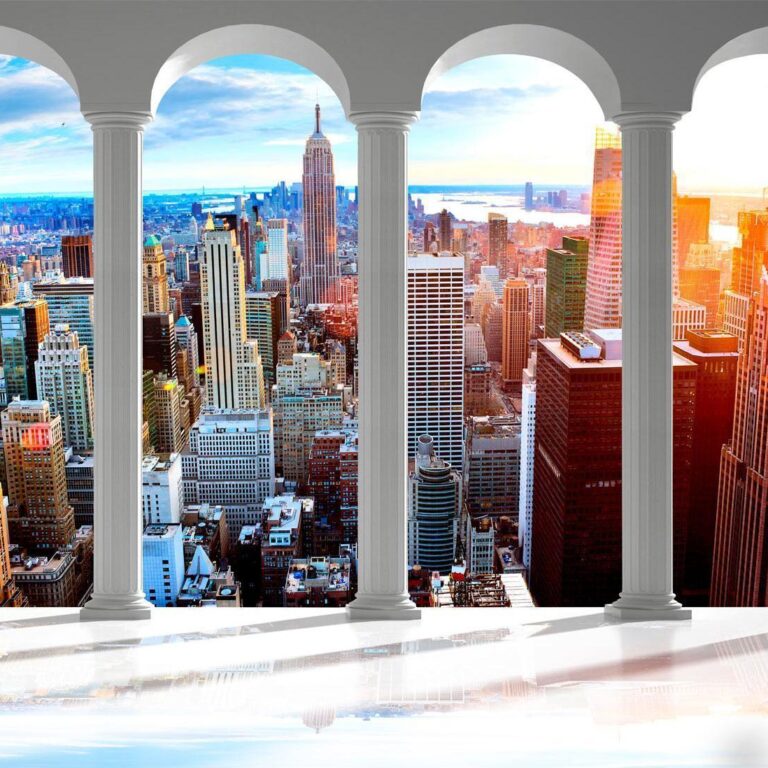 Fotobehang - Pillars and New York