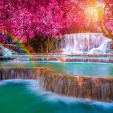 Fotobehang - Pink Cascades