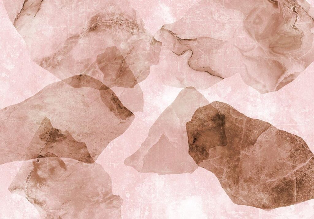 Fotobehang - Pink terrazzo - minimalist background in marble watercolour pattern - Afbeelding 2