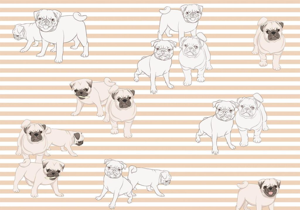 Fotobehang - Playful Dogs