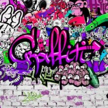 Fotobehang - Purple Graffiti