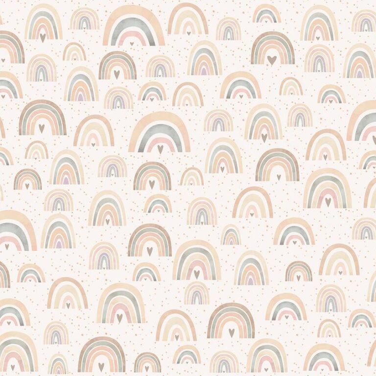Fotobehang - Rainbows and Hearts