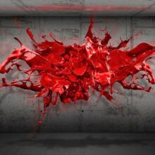 Fotobehang - Red Ink Blot