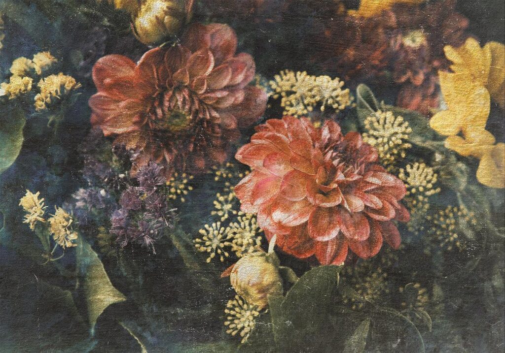 Fotobehang - Retro Flowers - First Variant - Afbeelding 2