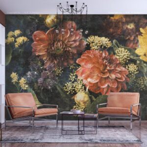 Fotobehang - Retro Flowers - First Variant