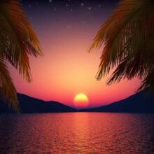 Fotobehang - Romantic evening on the beach