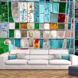 Fotobehang - Sapphire Stained Glass