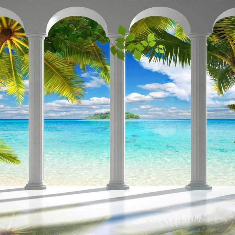 Fotobehang - Sea behind Columns