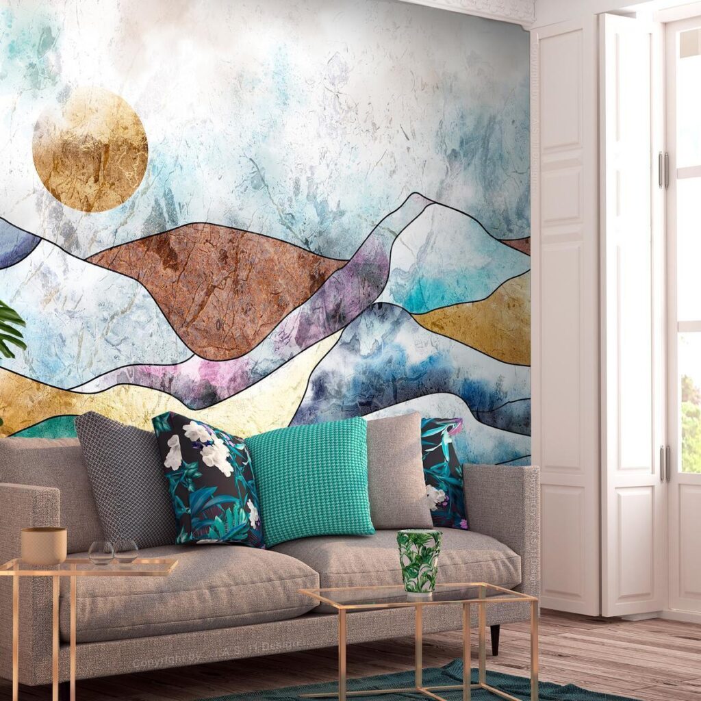 Fotobehang - Stained Glass Landscape