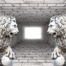 Fotobehang - Stone Lions