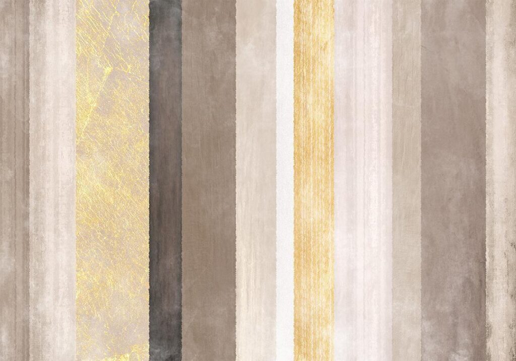 Fotobehang - Striped pattern - abstract background in various stripes with gold pattern