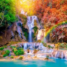 Fotobehang - Tat Kuang Si Waterfalls