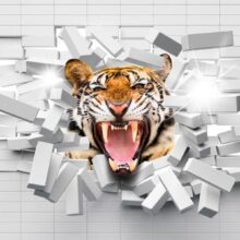 Fotobehang - Tiger Jump
