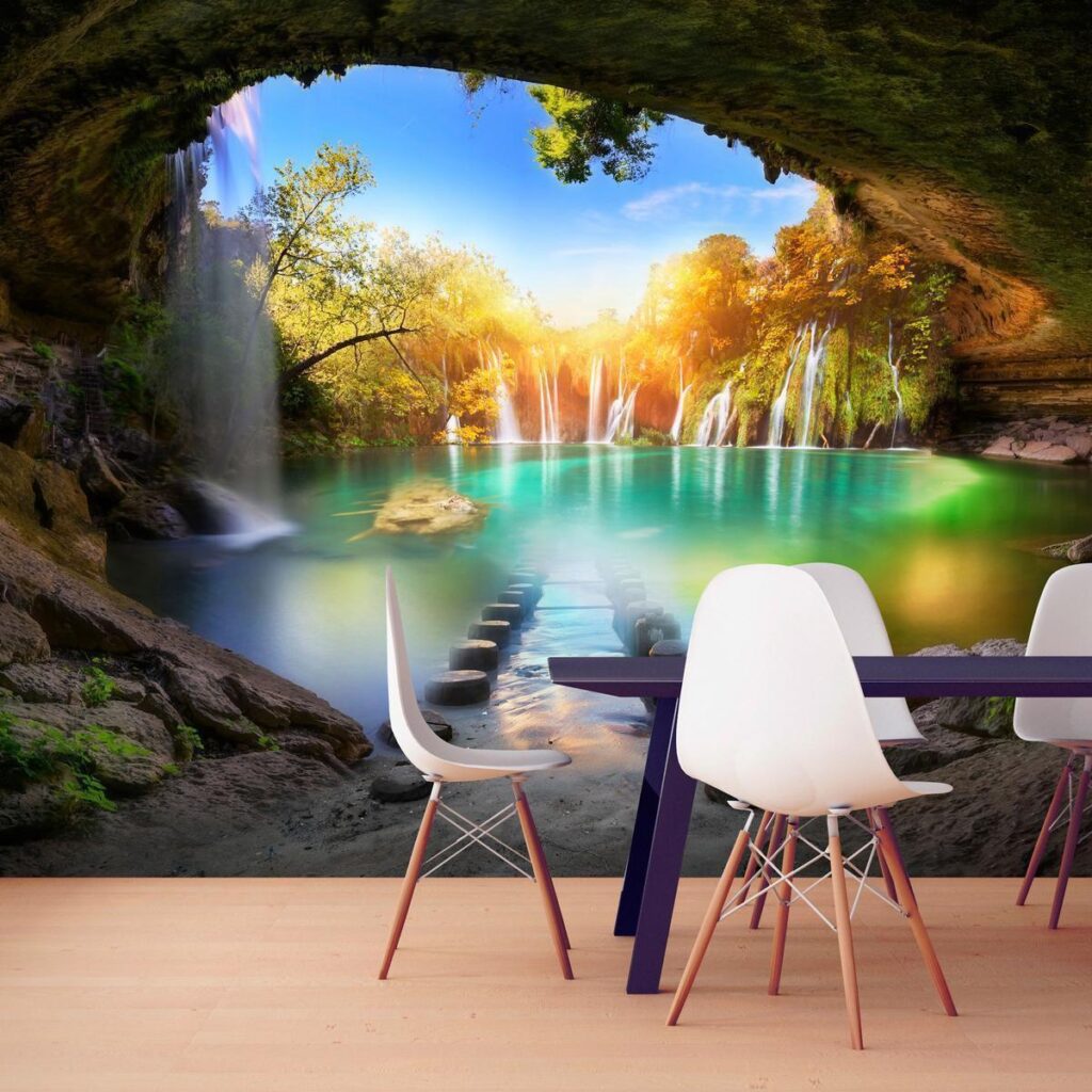 Fotobehang - Turquoise Lake - Afbeelding 2
