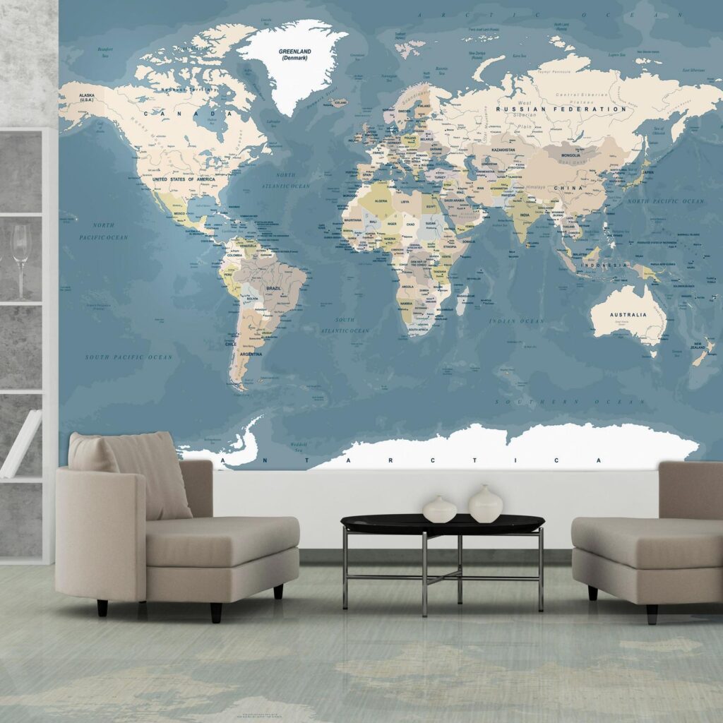 Fotobehang - Vintage World Map - Afbeelding 2
