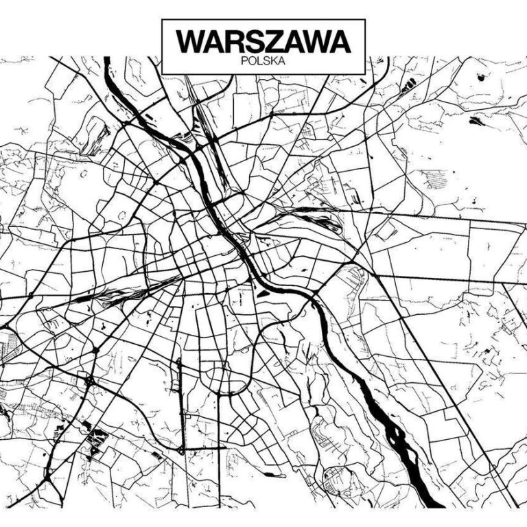 Fotobehang - Warsaw Map