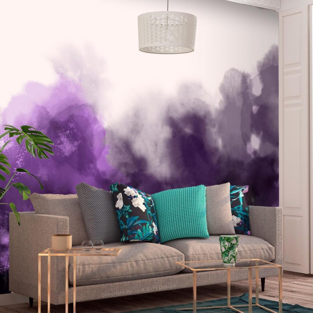 Fotobehang - Watercolour Variation - Violet