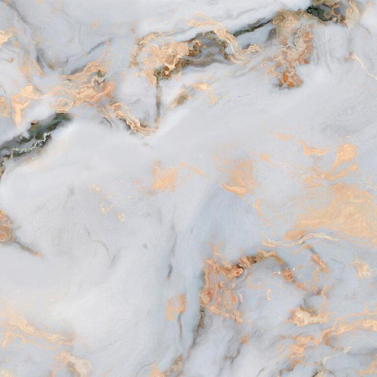 Fotobehang - White Stone - Elegant Marble With Golden Highlights