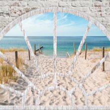 Fotobehang - Window View - Beach