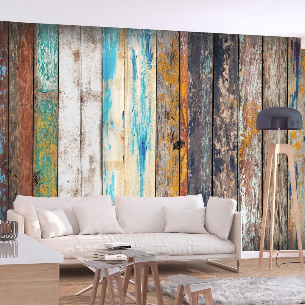 Fotobehang - Wooden Rainbow - Afbeelding 2