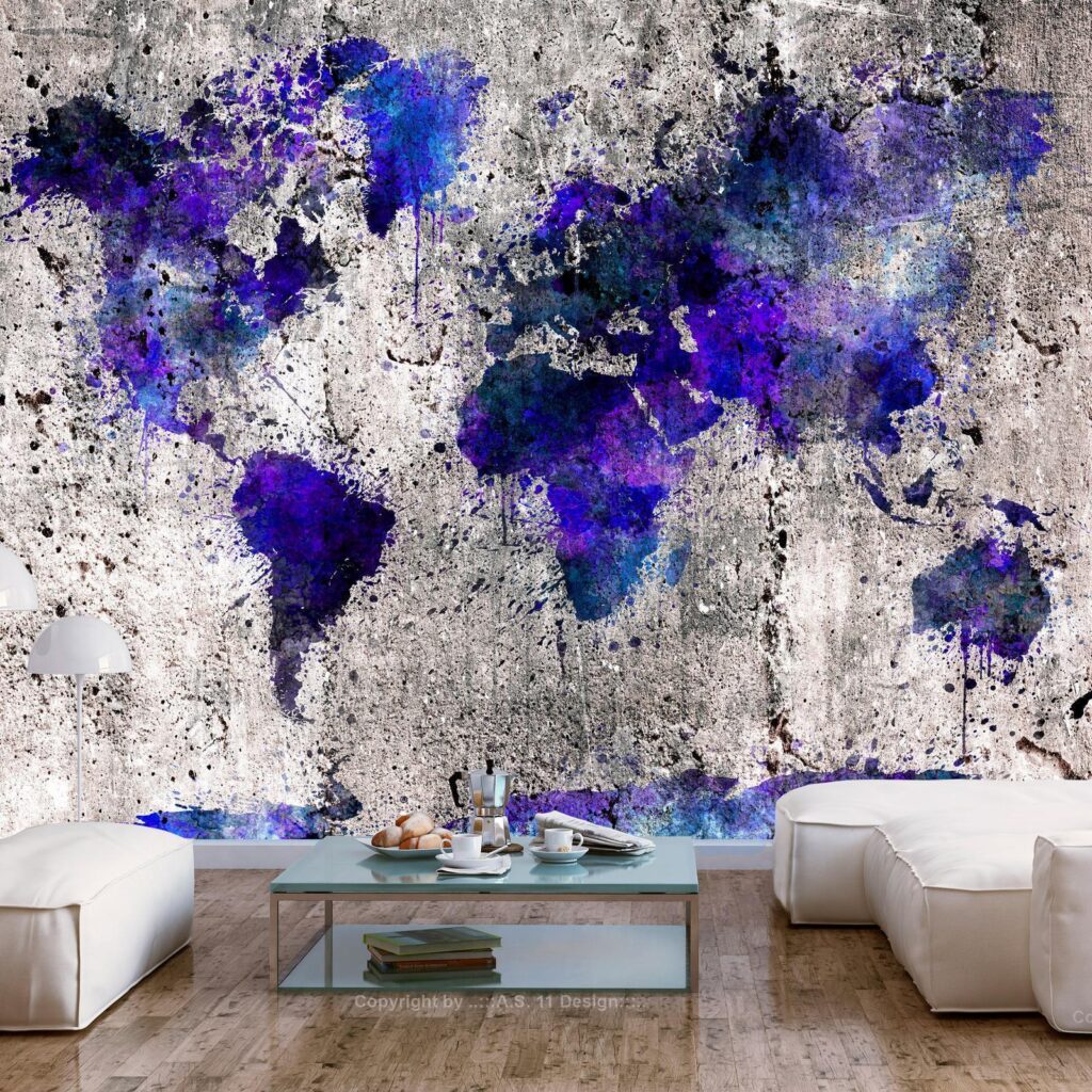 Fotobehang - World Map: Ink Blots - Afbeelding 2