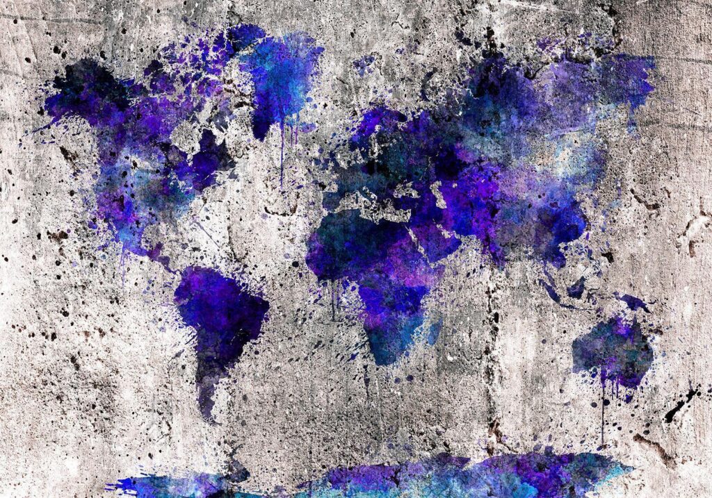 Fotobehang - World Map: Ink Blots