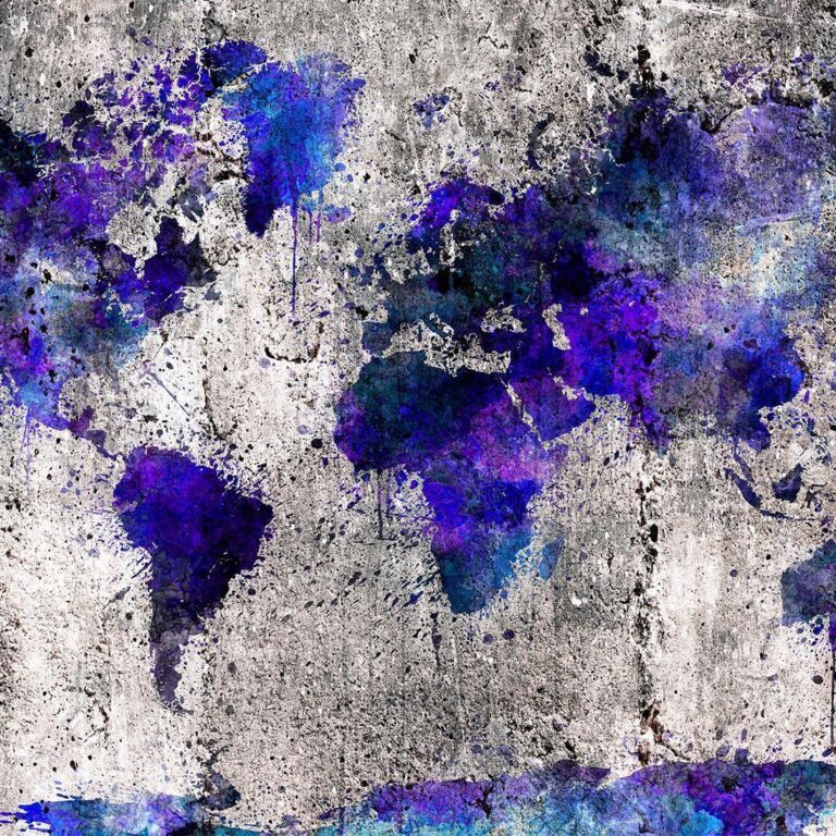 Fotobehang - World Map: Ink Blots