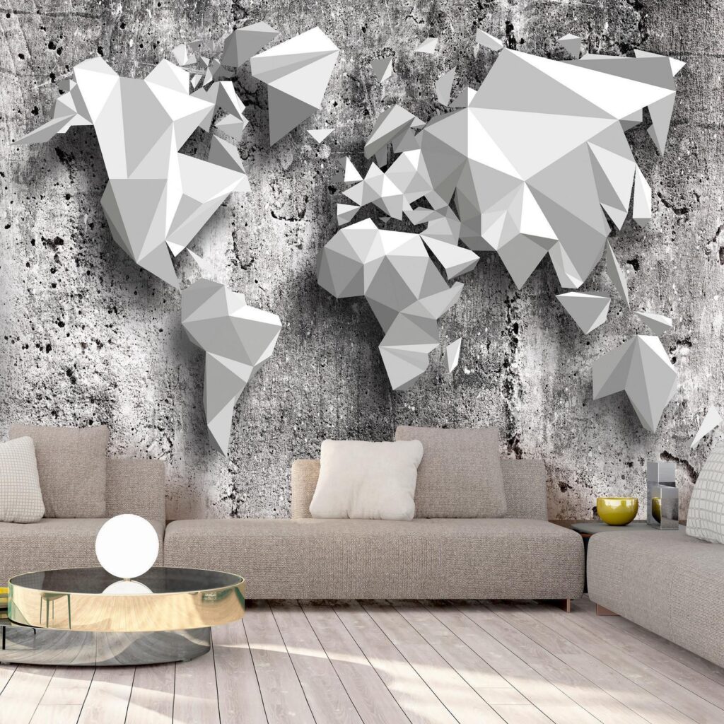 Fotobehang - World Map: Origami - Afbeelding 2
